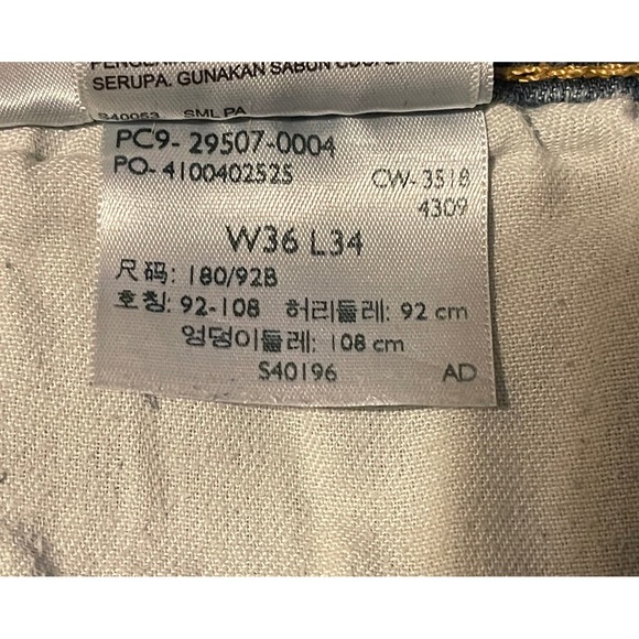 Levis 502 Jeans Mens W36 L34 Blue Denim Distressed - Picture 7 of 8